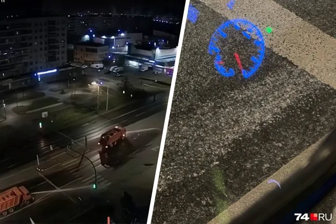 В Челябинске дорожники помыли Комсомольский проспект при 0 °С